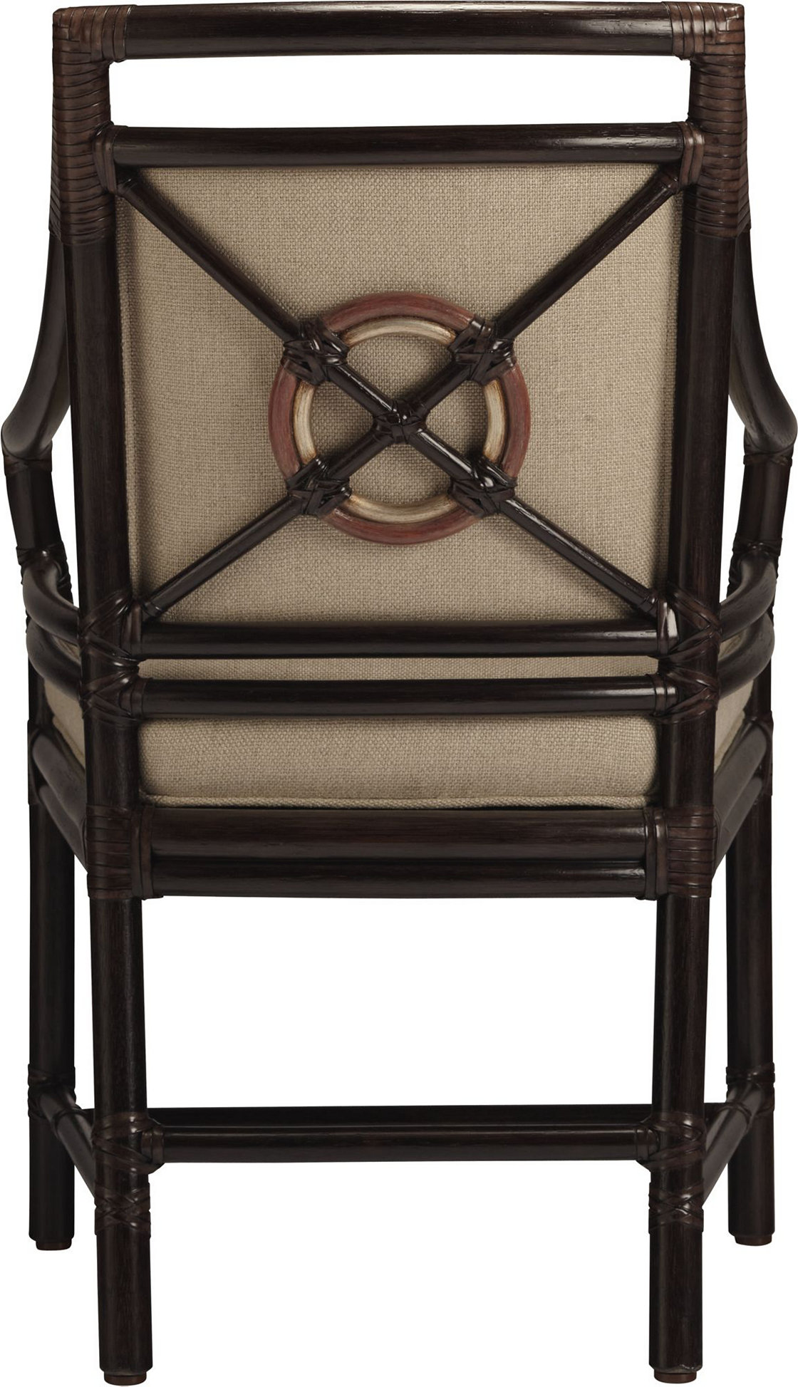 Rattan Target(R) Arm Chair, (Upholstered Back)